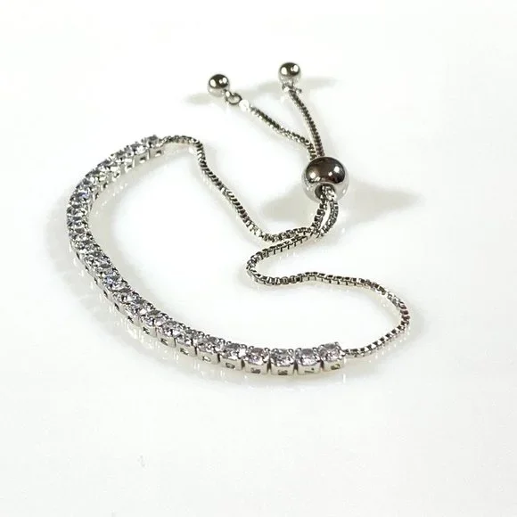 Sterling Silver Adjustable Tennis Bracelet - Picture 9 of 10